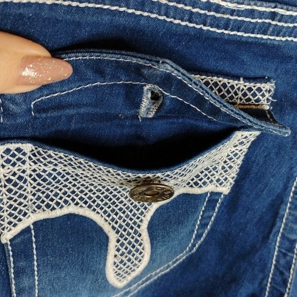 VIP Skinny Jeans Embroidered Functional back Pockets size 5/6 - Picture 7 of 12